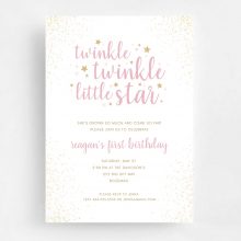 Twinkle Twinkle Little Star Birthday Invitation - Front