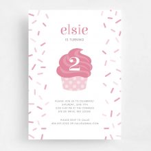 Cupcake & Sprinkles Birthday Invitation - Front