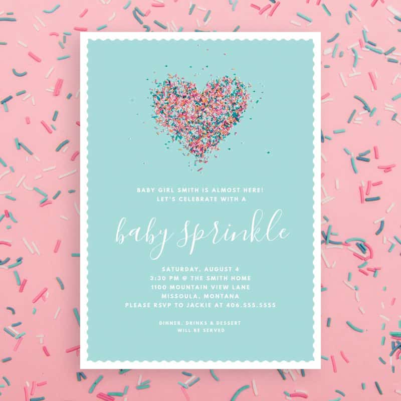 Baby sprinkle invitation baby shower live party love