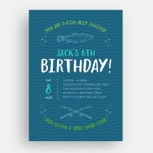 Fishing Birthday Invitation Front