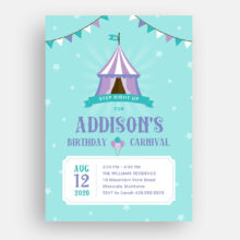 Carnival Birthday Invitation Front