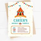 Carnival Birthday Invitation Mockup - Front